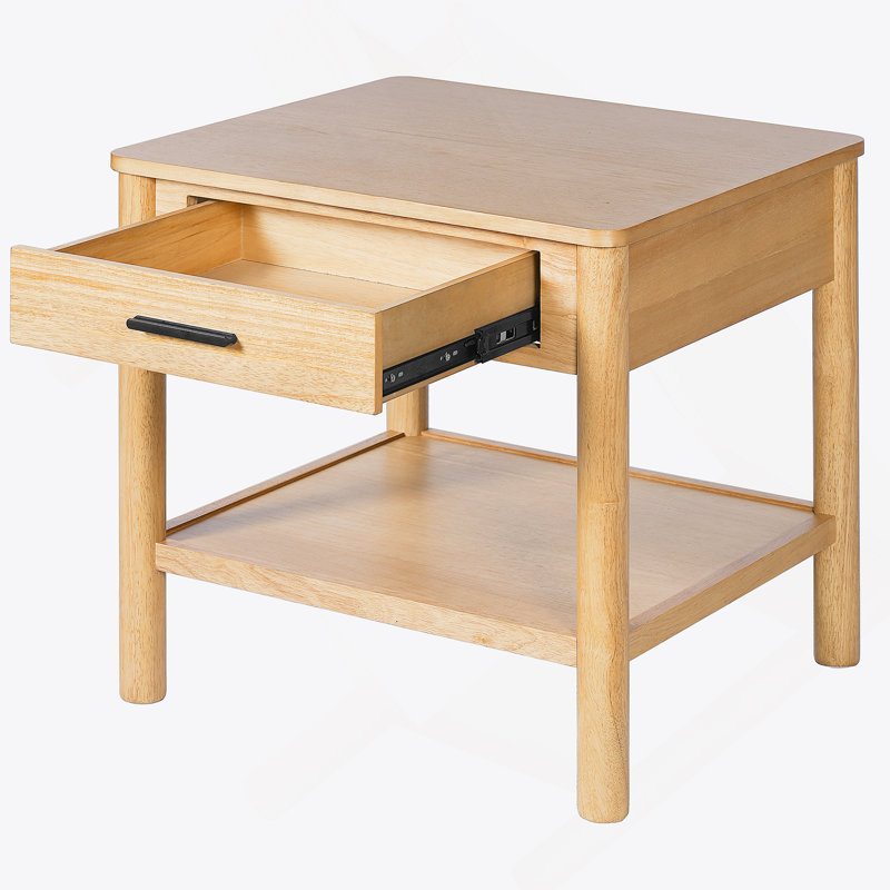 Table de bout K / D avec 1 tiroir, couleur naturelle