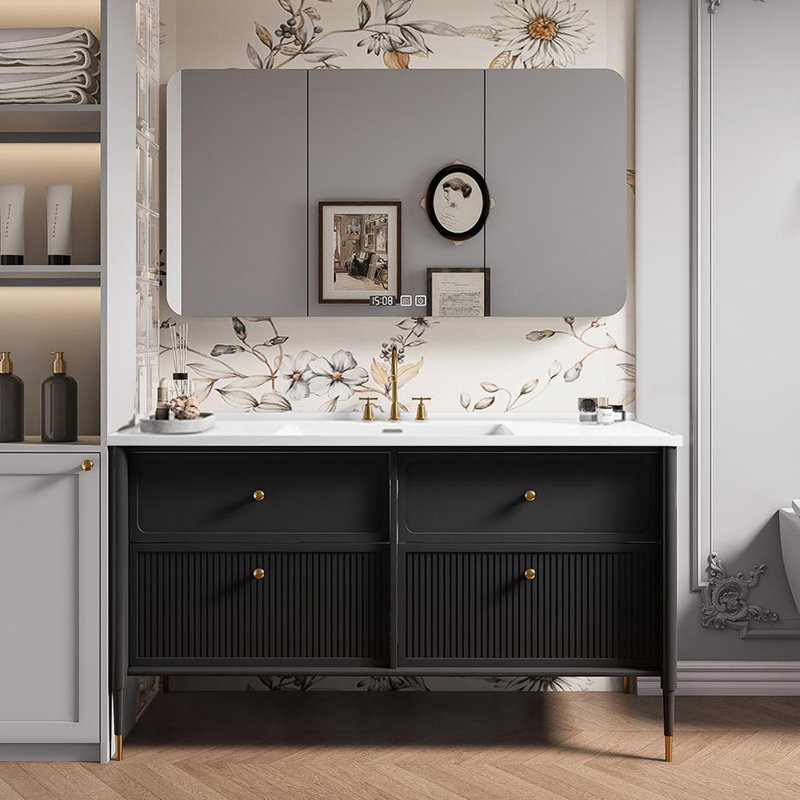 French style stylish simple bathroom cabinet, Black