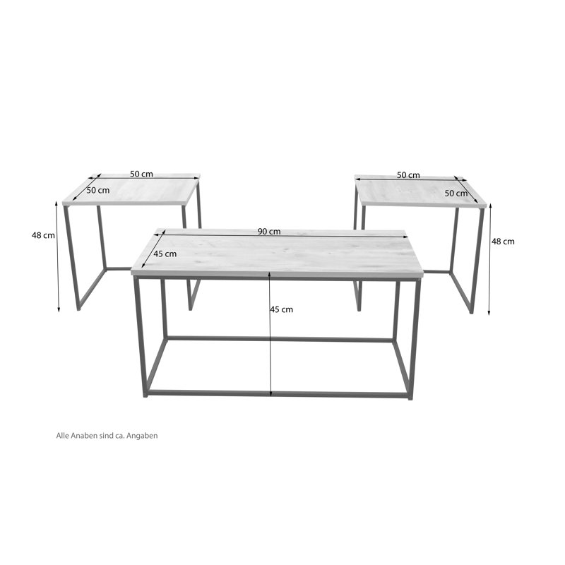Nevill 3 Piece Coffee Table Set