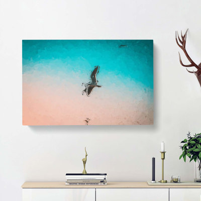 Soaring Seagulls In Abstract - Wrapped Canvas