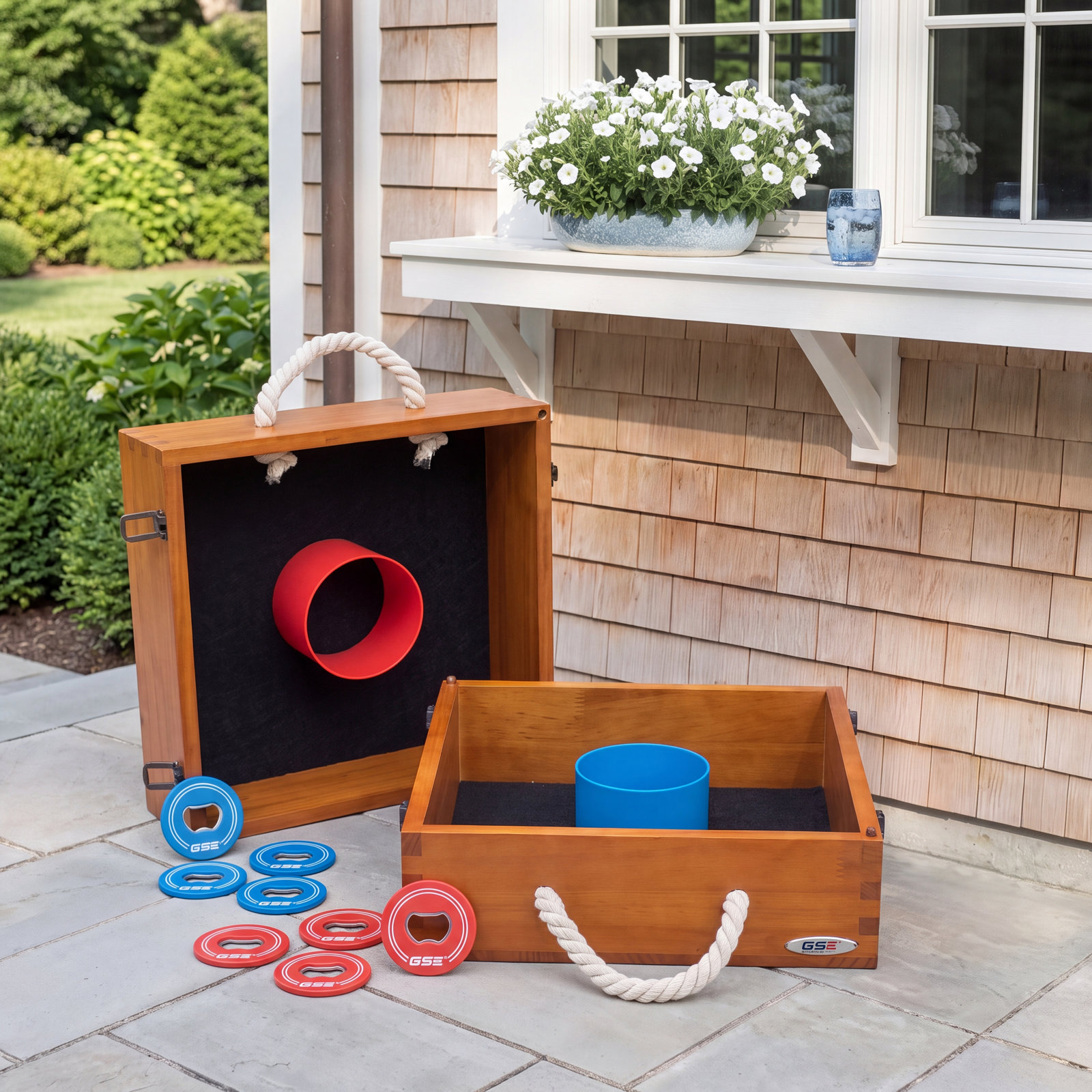 Solid Wood Washer Toss Game Set