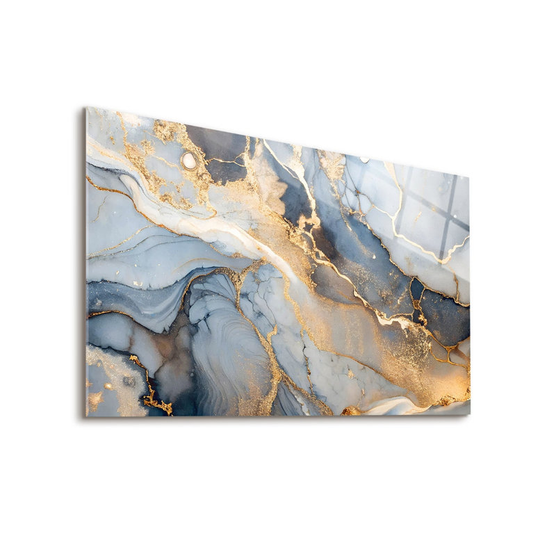 Dosseret éthéré Labyrinthe en verre trempé - Décoration murale de cuisine, H 12 po x l 17 po