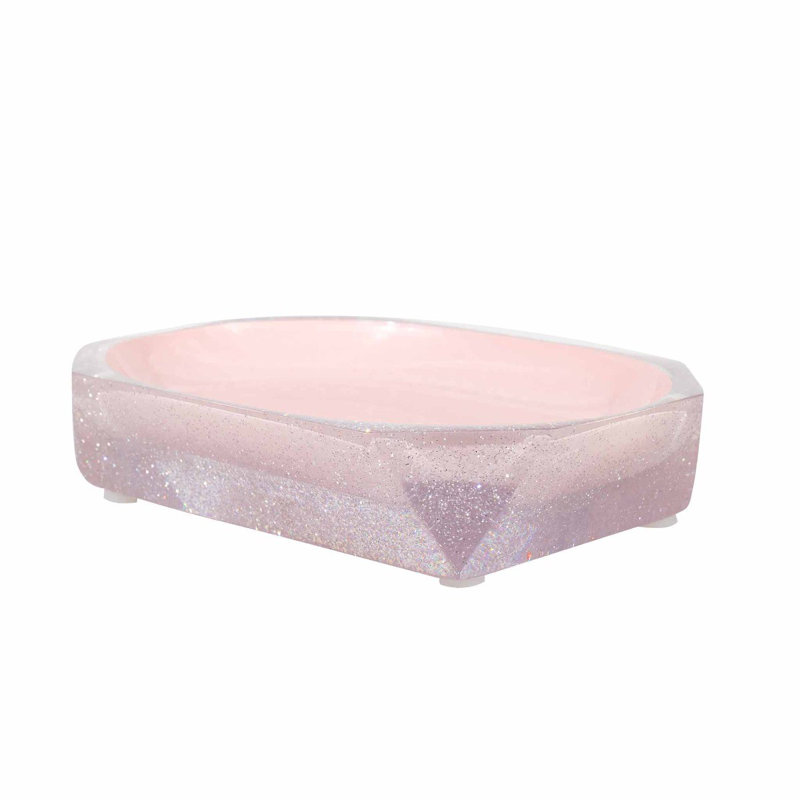 Plateau de salle de bain à facettes Sparkles Home | Porte-savon en résine durable, Rose