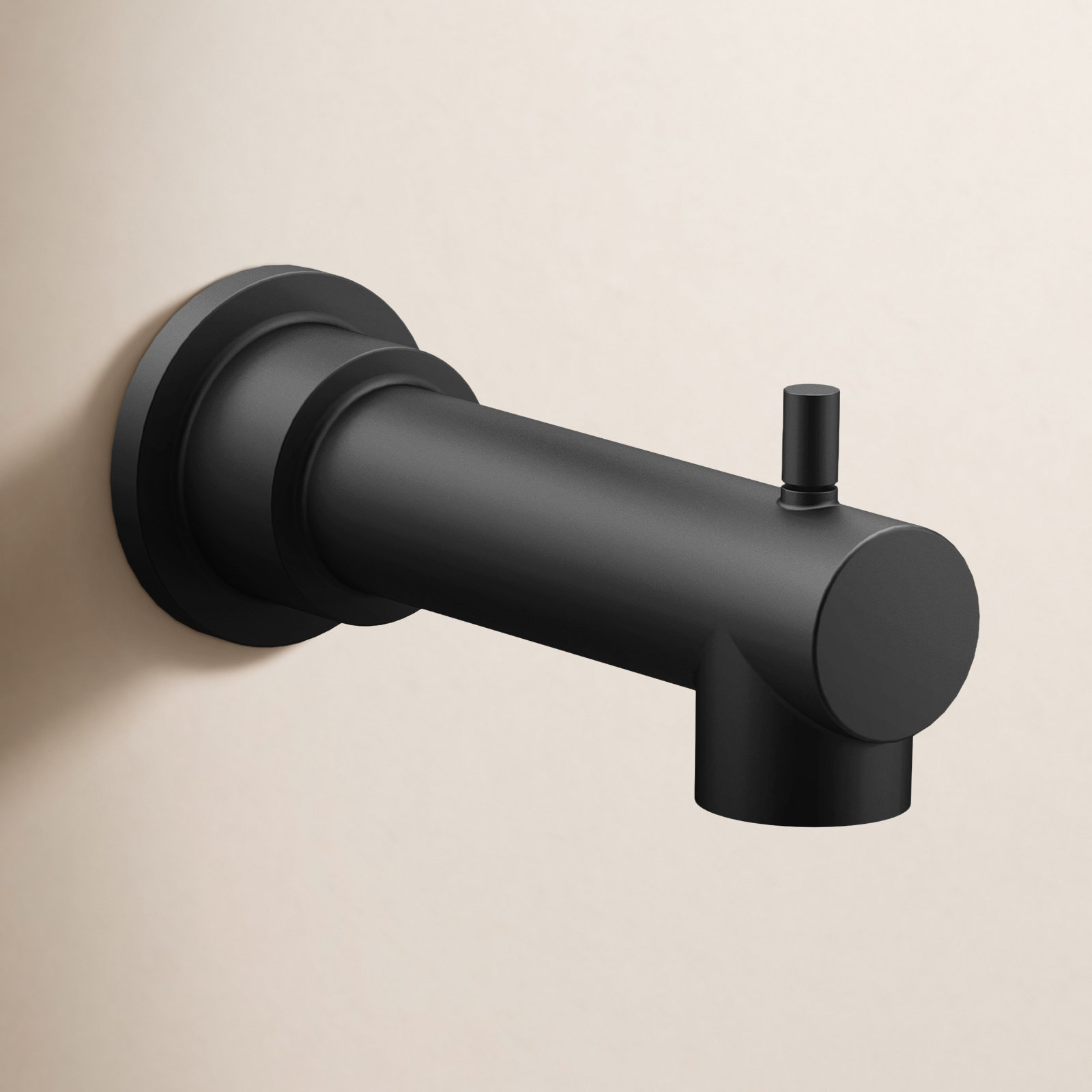 Align Wall-Mounted Tub Spout with Diverter, Matte Black