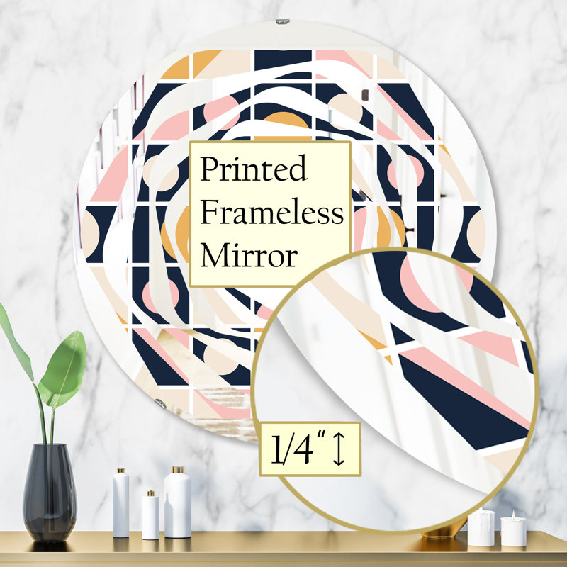 Miroir mural Whirl Cottage Americana, 31,5 po x 31,5 po, Conception géométrique I