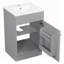 Meuble-lavabo gris élégant avec lavabo, porte d'armoire et tablettes réglables pour un rangement amélioré et une esthétique moderne-1815014699