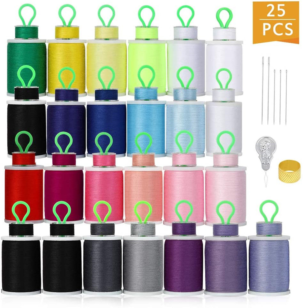 BTY 50Pcs Bobbins And Sewing Threads, Cotton Sewing Thread Mixed Cotton ...