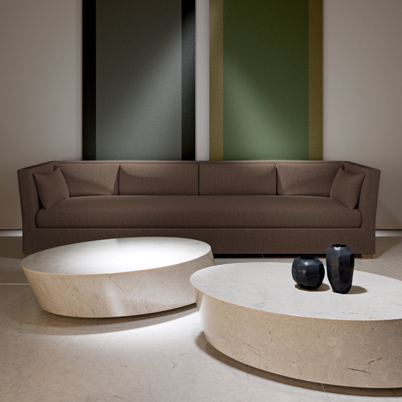 Rivington Flare Square Track-Arm Sofa, 31" H x 108" W x 37" D, Crushed Velvet Graphite, Ebony