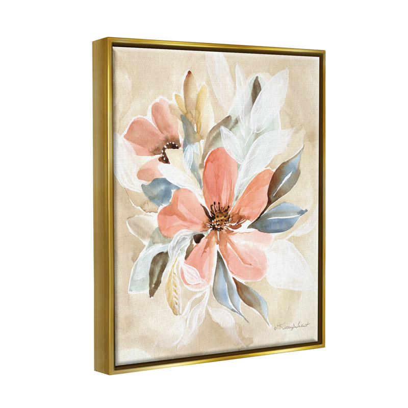 «Pink Lily Floral», art mural sur toile flottante par Kelley Talent, H 21 po x l 17 po x P 1,7 po