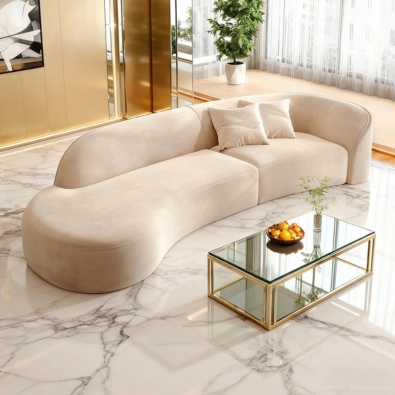 Canapé à gauche en microfibre - Structure en bois massif avec mousse haute résilience, H 15,7 po x l 130 po x P 23,6 po