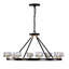 Lustre - fini noir mat + roue ronde en forme de roue de style moderne en cristal