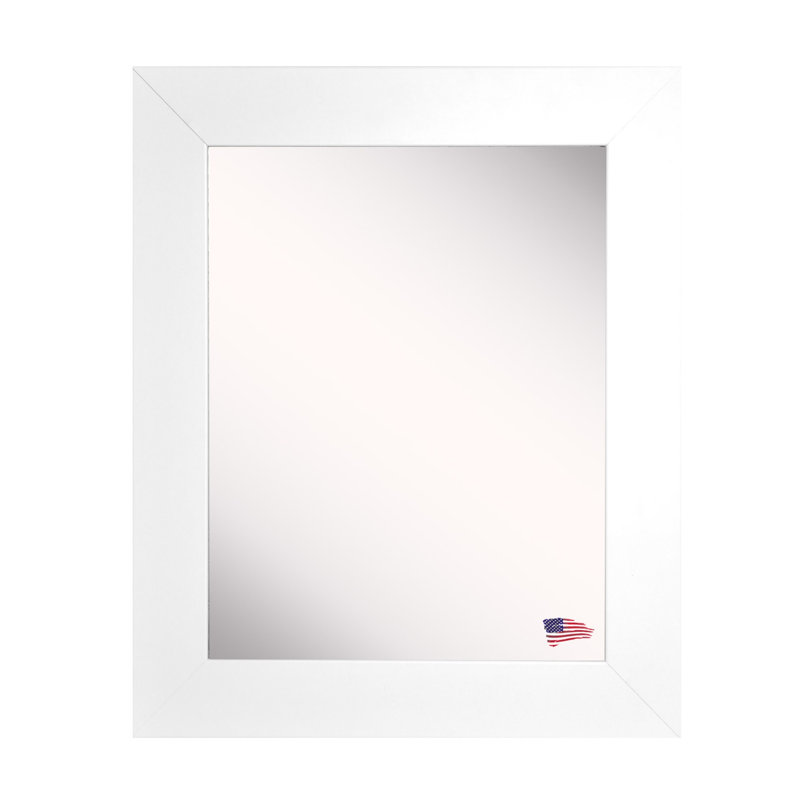 Miroir moderne et contemporain, H 35,5 po x l 29,5 po, Blanc