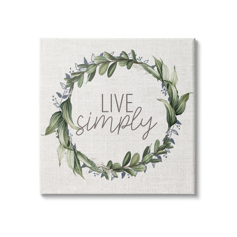 «Live Simply Expression» par - Art textuel, H 17 po x l 17 po, Plaque murale
