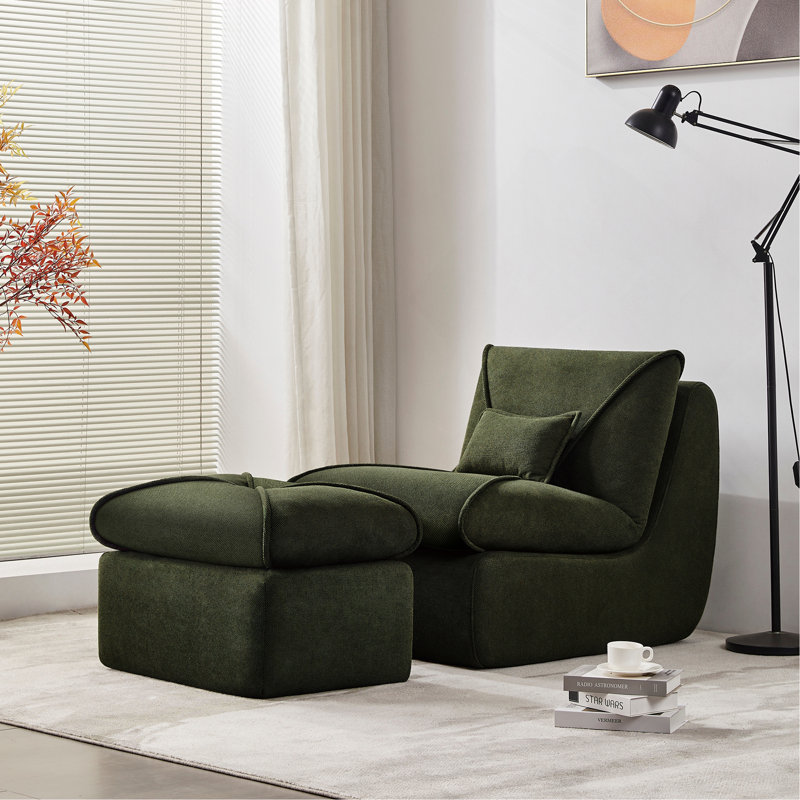 Méridienne compressée avec repose-pieds, canapé moderne pour les petits espaces, canapé rembourré confortable pour le salon, la chambre à coucher ou le studio