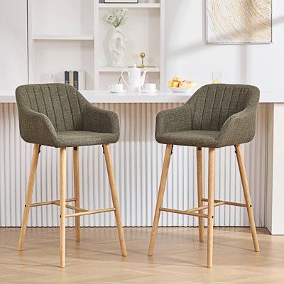 Ensemble de 2 tabourets de bar modernes, chaises hautes pour îlot de cuisine avec dossier
