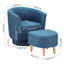  Fauteuil demi-tonneau pivotant avec repose-pieds Sharolynn-340204154