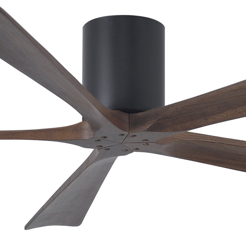 Ventilateur à pales encastré 5 pales Irene, Noir mat, Finition du boîtier du ventilateur, Ton noyer