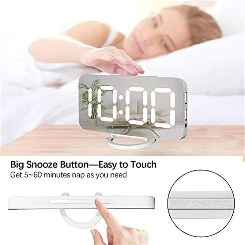 Gladwyn Digital Acrylic Electric Tabletop Clock, White