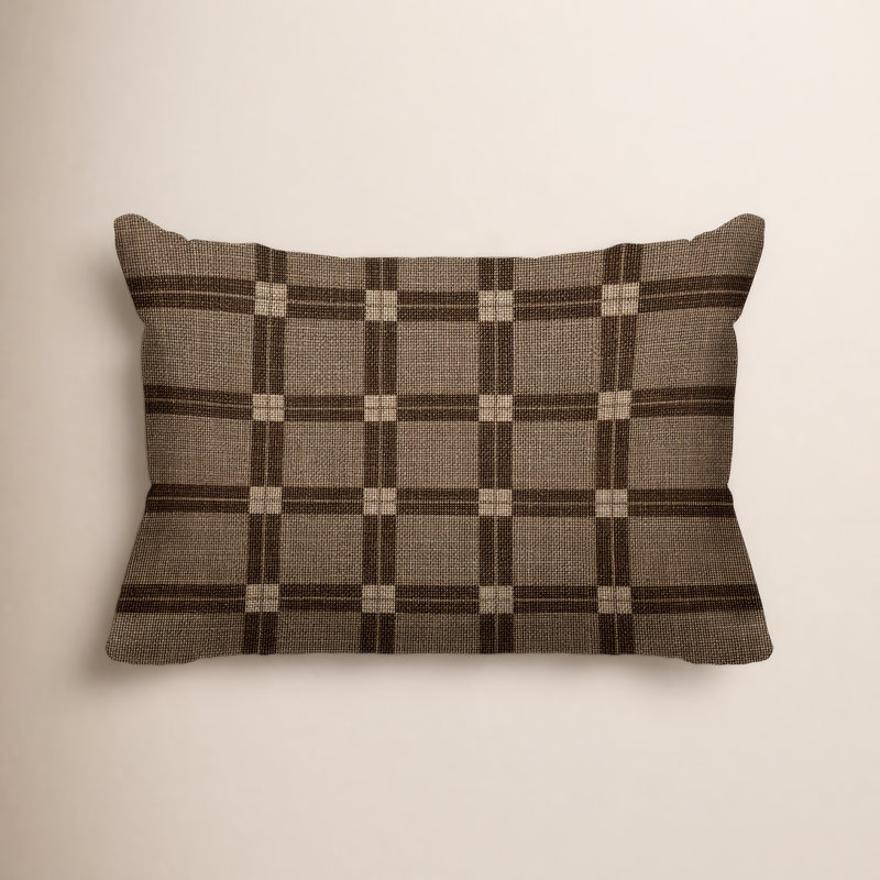 Coussin lombaire en polyester , Brun, H 14 po x l 20 po
