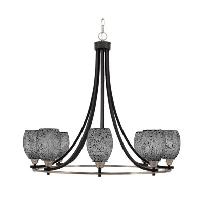 Lustre 8 lumières avec verre 5 "Paramount