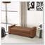 Repose-pieds durable en similicuir brun