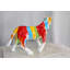 Statue d'âne en fibre de verre ruisselant de couleurs Nifao Collection 33 po x 11 po x H 21 po