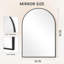 Miroir de salle de bain pour mur, miroir de salle de bain arqué pour meuble-lavabo au-dessus de l'évier, cadre en métal avec verre incassable HD pour entrée, salon, chambre à coucher-437225704-437225706-354296267