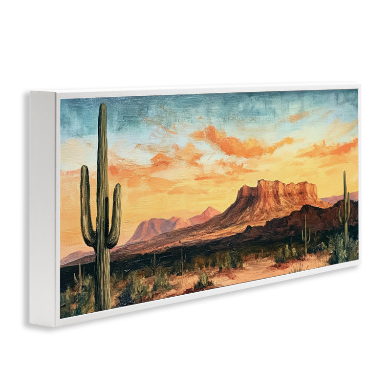 Giclée encadrée Classic Desert Sunrise, design par Petal Prints Design, H 10 po x l 24 po