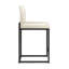 Tabouret de comptoir de cuisine moderne de 24 po avec base luge en métal noir et similicuir gris clair-600354217-598470248-598637962