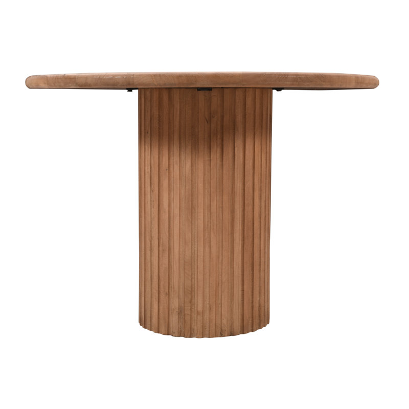 Breck 84" Brown Solid Wood Mid-Century Modern Dining Table