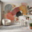 Murale de plumes de paon Art Nouveau-662953832-662953835