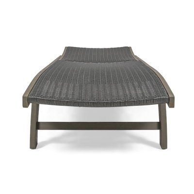 2Pcs Chaise Lounge, Grey, Wood Frame, Seat, Side Tray For Relaxation, , Assembly Required Grey Color, Structure, Seat Back, Pull-Out Tray, Weather ,