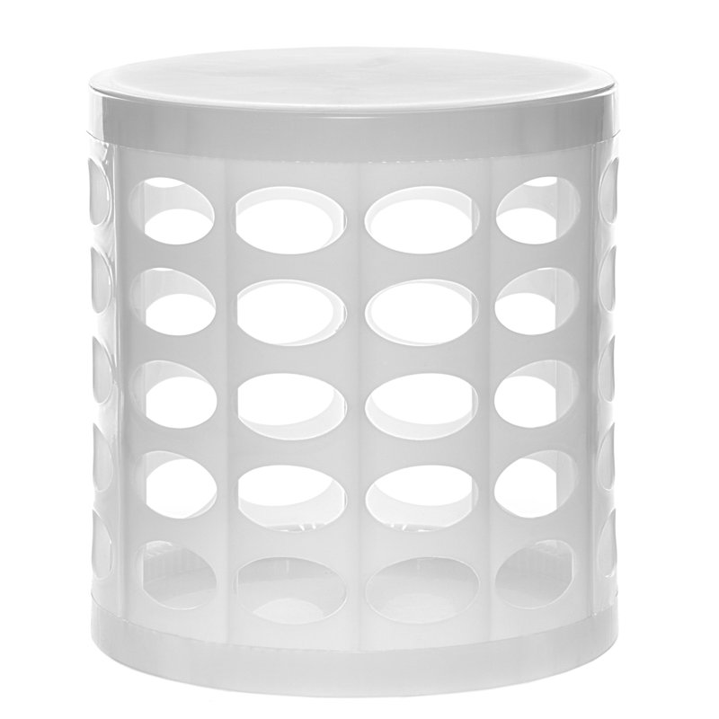 Upholstered Ottoman, White