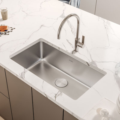 Évier de cuisine encastré simple en acier inoxydable de calibre 16 Ruvati 27 pouces