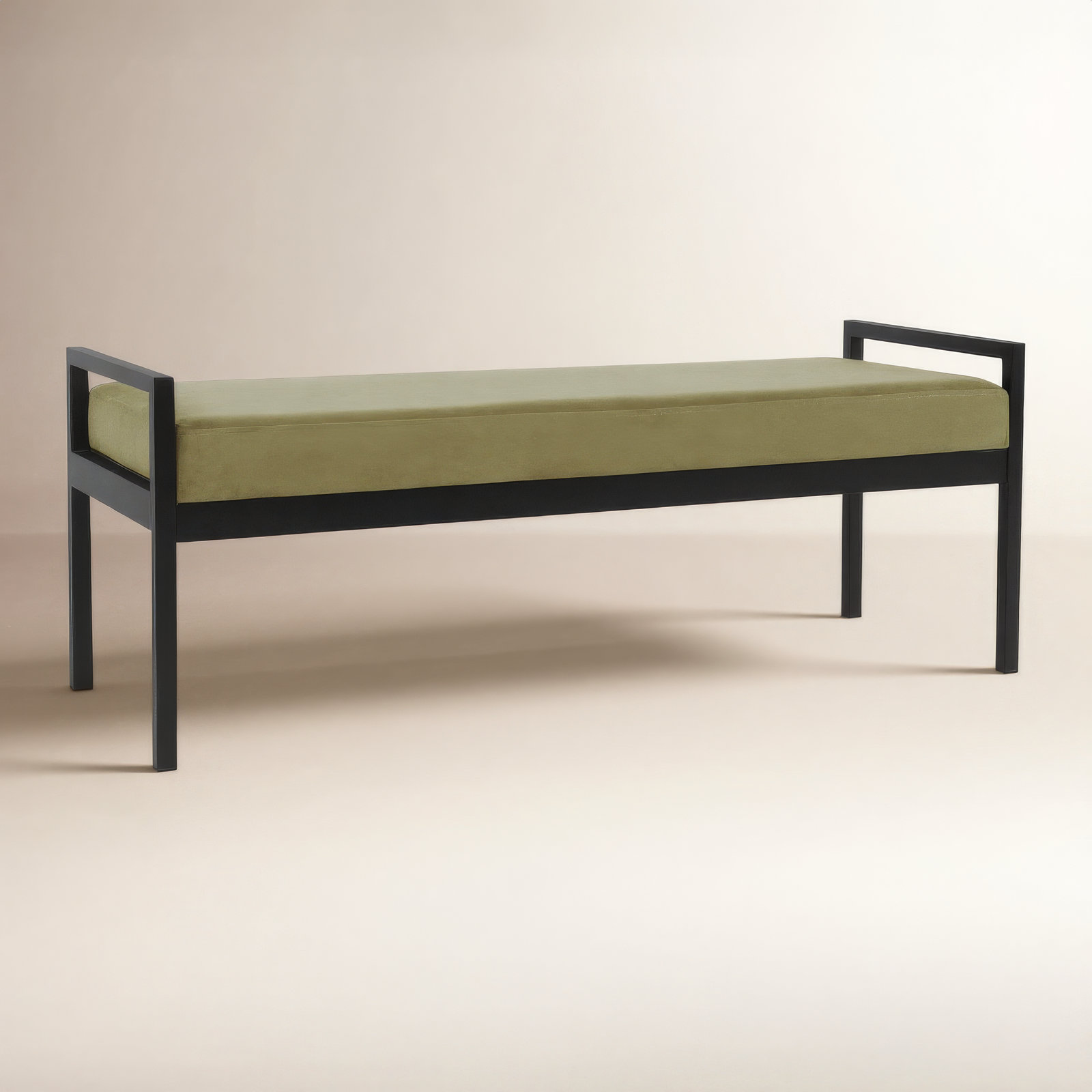 Loxe Bench, Light Sage Green Velvet