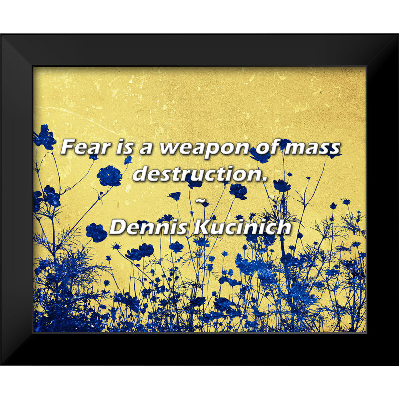 Dennis Kucinich Quote: Fear is a weapon of mass destruction.