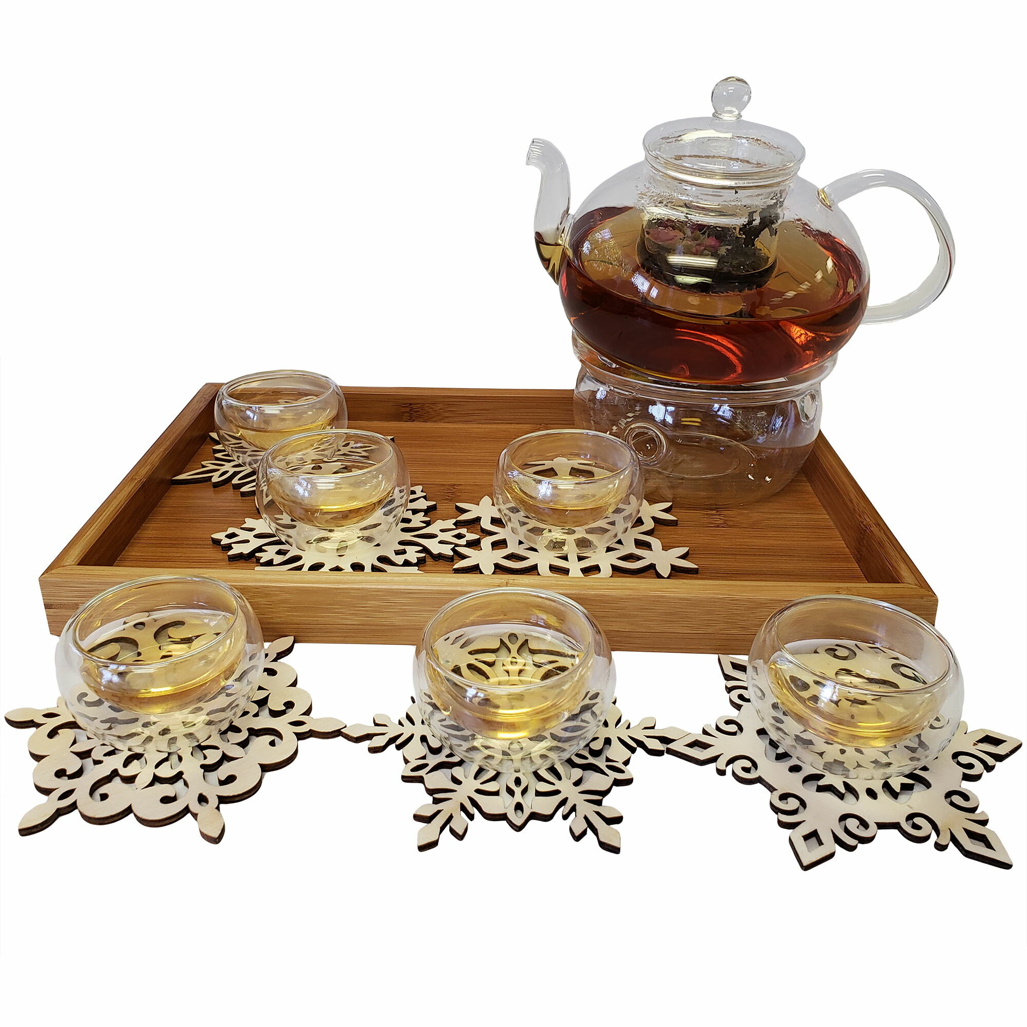 Glass Tea Set, 6 Fancy Cups, Tea Pot Glass, Tea Kettle Set, Tea Pot, Glass  Teapot, Tea Set for Adults, Glass Tea Kettle, Glass Tea Cup, Pretty Tea