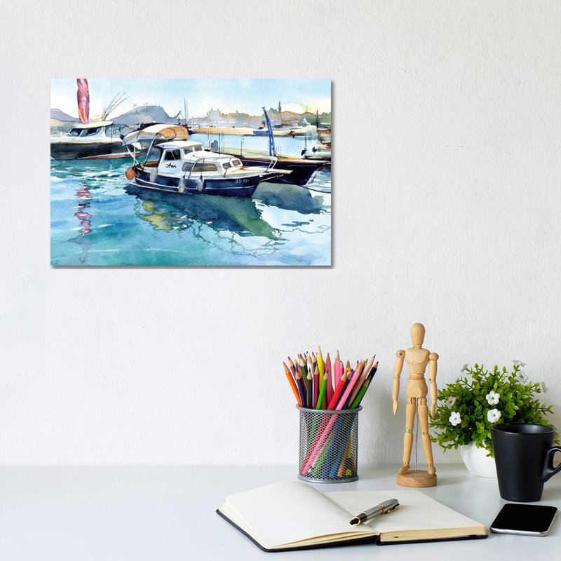 Boats II by Marina Ignatova - Wrapped Canvas Print, 20.32 cm H x 30.48 cm W