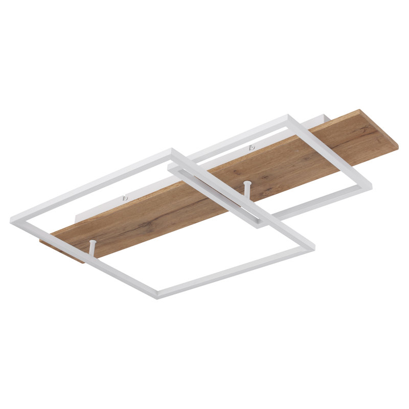 Aubriona LED Semi Flush Mount, White/Brown