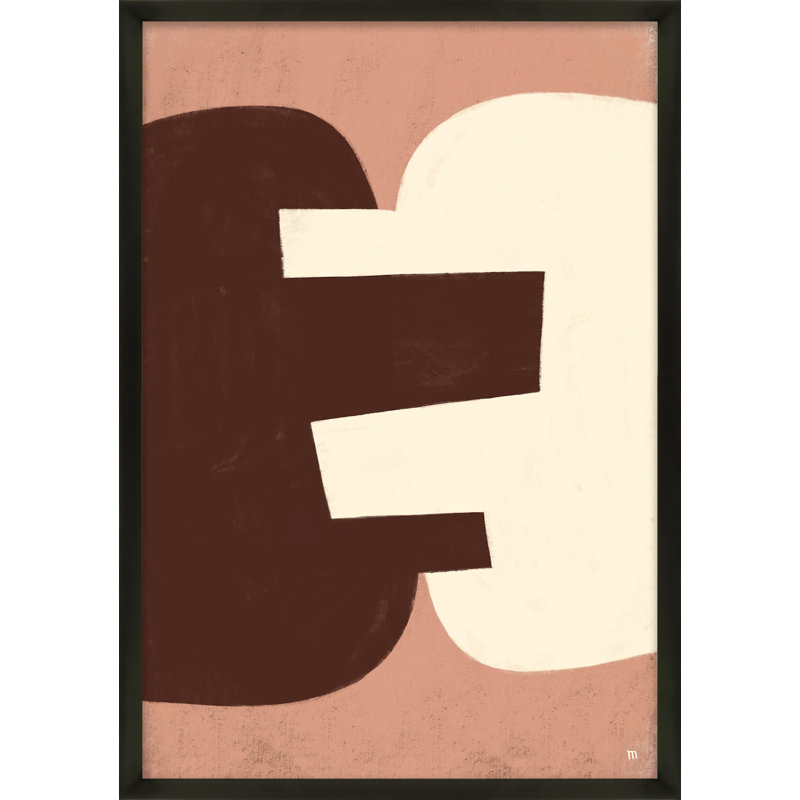 «Combined Shapes 1» par Studio M - peinture encadrée, Cadre noir, H 38 po x l 26,5 po x P 1,25 po