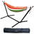 Basics Double Hammock with Space Saving Metal Stand, Indoor Hammock Stand with Carrying Bag, Strong Load-Bearing, Striped Print