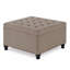Grande table basse avec repose-pieds de rangement de forme carrée avec pieds en bois, table basse capitonnée avec garniture cloutée-1545132184