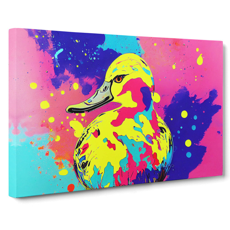 Splashed Duck Abstract - Wrapped Canvas Print, 35cm H x 50cm W x 3cm D