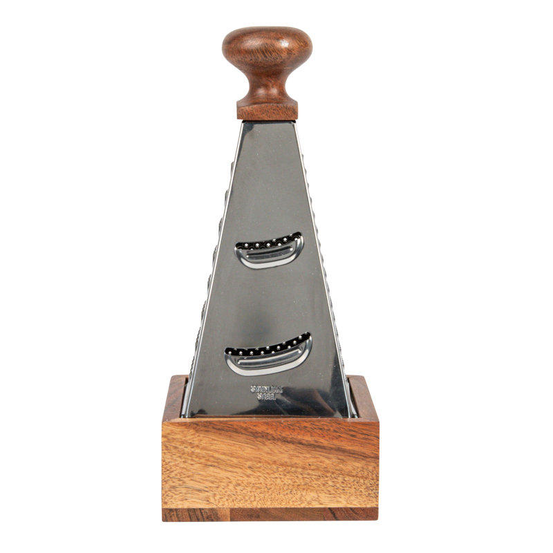 Stainless Steel and Acacia Wood Flat Grater