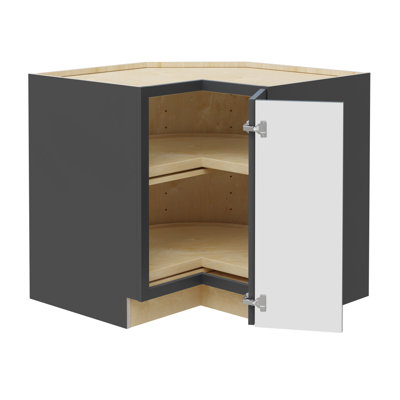 Gallery Express Briar Assembled 36 in W x 24 in D x 34.5 in H Corner Lazy Susan Kitchen Cabinet Right in Onyx