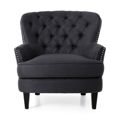 Relaxing Club Chair And , Grey Fabric, Birch Base With Legs