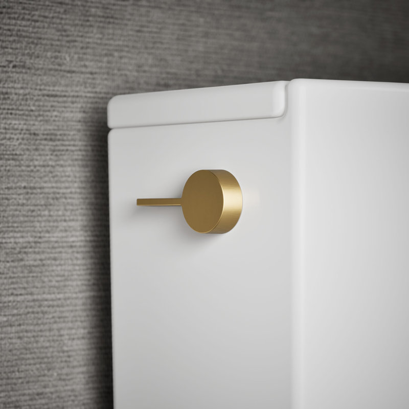 Veil Left-Hand Trip Lever, Vibrant Brushed Moderne Brass