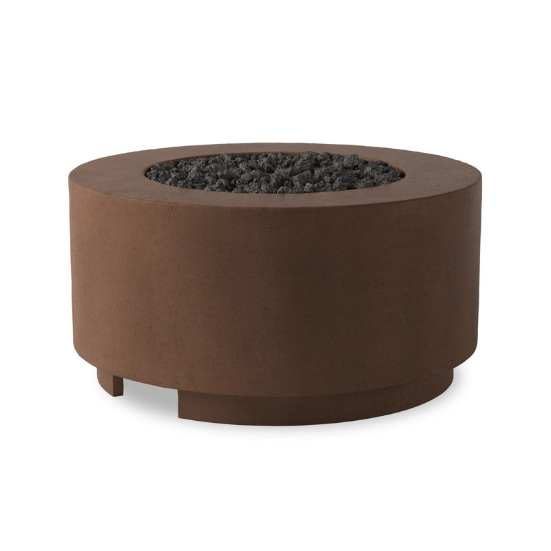 Table de foyer d'extérieur en béton H 16,5 po x l 35,5 po Jolliff, Gaz naturel, Argile béton