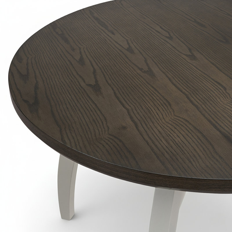 Table de salle à manger ronde 41,7 po avec structure en bois massif Badgery