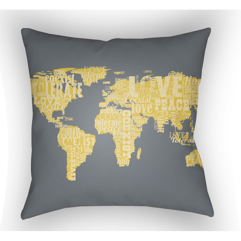 Jetset Outdoor Throw Pillow, 20" H x 20" W x 4" D, Grey